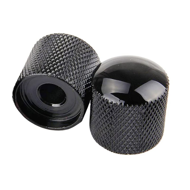 JD.Moon Pack of 4pcs Dome Knob Volume Tone Control Knobs for Electric Guitar Bass Screw Type (Black) - Image 4